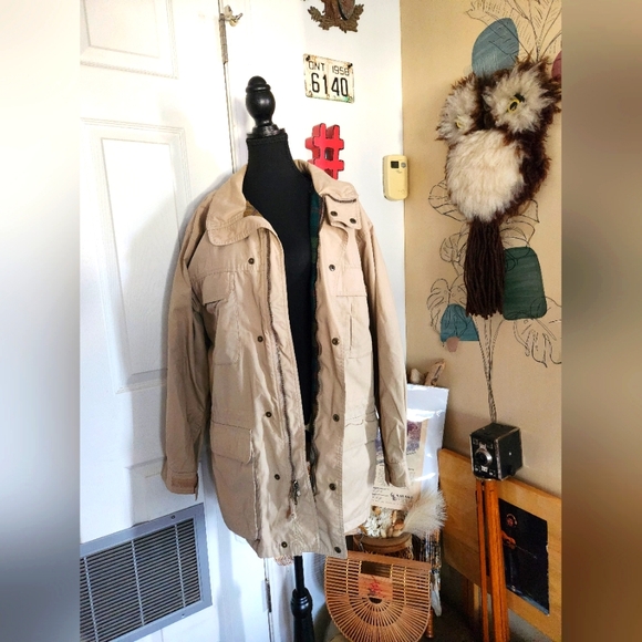 Eddie Bauer jacket button up with flannel lining parka - Picture 1 of 5